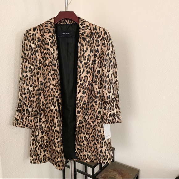 zara leopard blazer